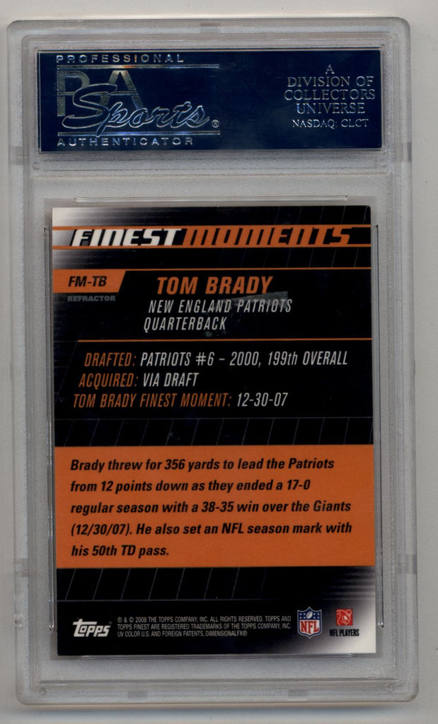 Tom Brady 2008 Finest Moments Refractor PSA 10 Gem Mint – Three Stars  Sportscards