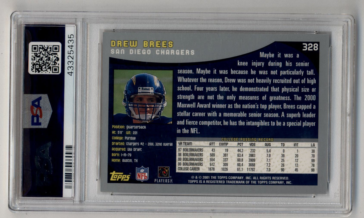 Drew Brees 2001 Topps Rookie #328 PSA 10 Gem Mint 5435