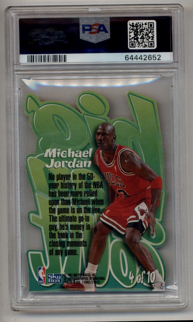 Michael Jordan 1996-97 Skybox Z-Force #4 Big Men on Court PSA 6 Excellent  Mint