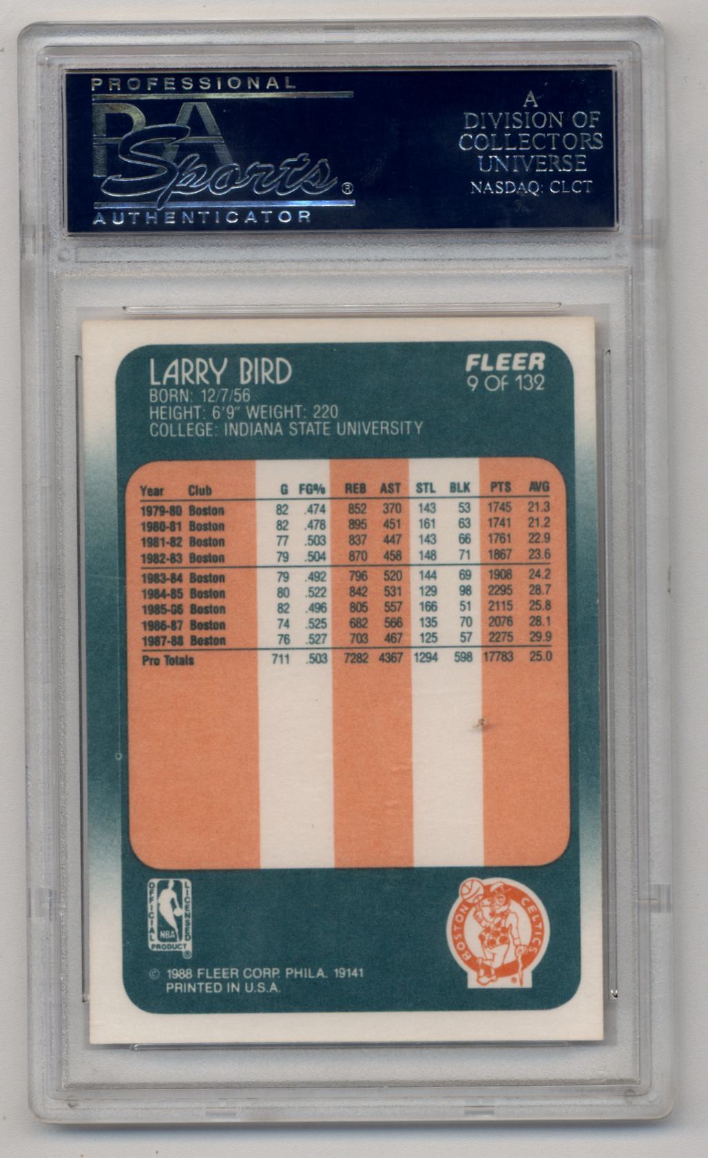Larry Bird 1988-89 Fleer #9 PSA 10 Gem Mint
