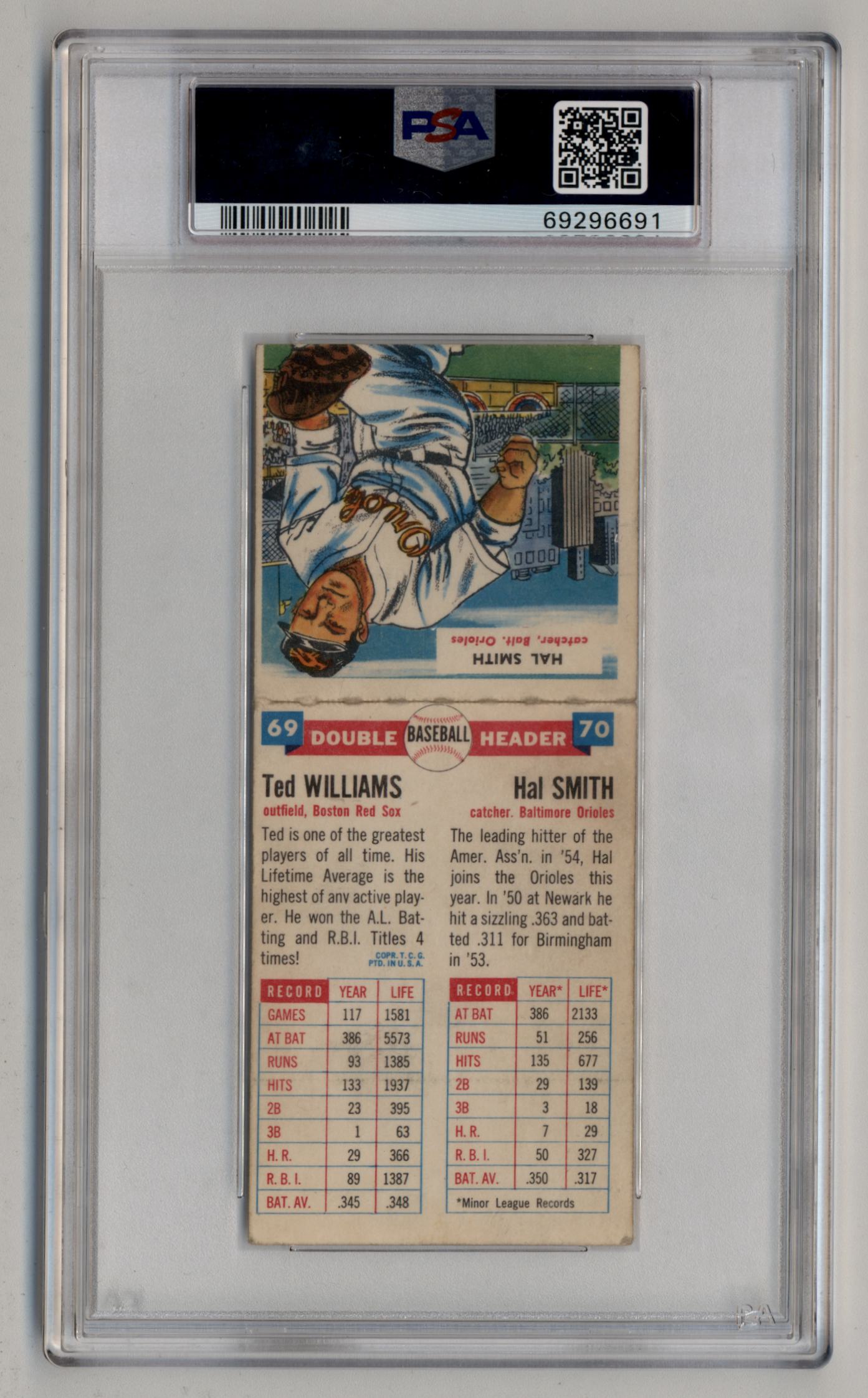 Ted Williams/Hal Smith 1955 Topps Doublehead PSA 4 Very Good-Excellent