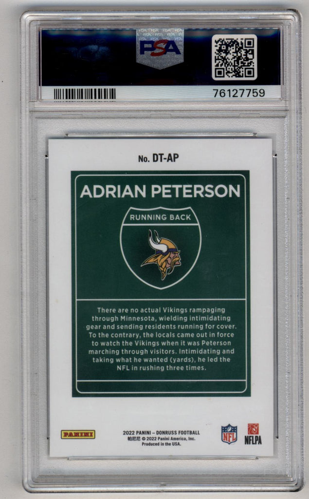 Adrian Peterson 2022 Donruss Downtown! PSA 9 Mint