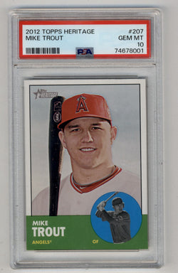 Mike Trout 2012 Topps Heritage #207 PSA 10 Gem Mint 8001