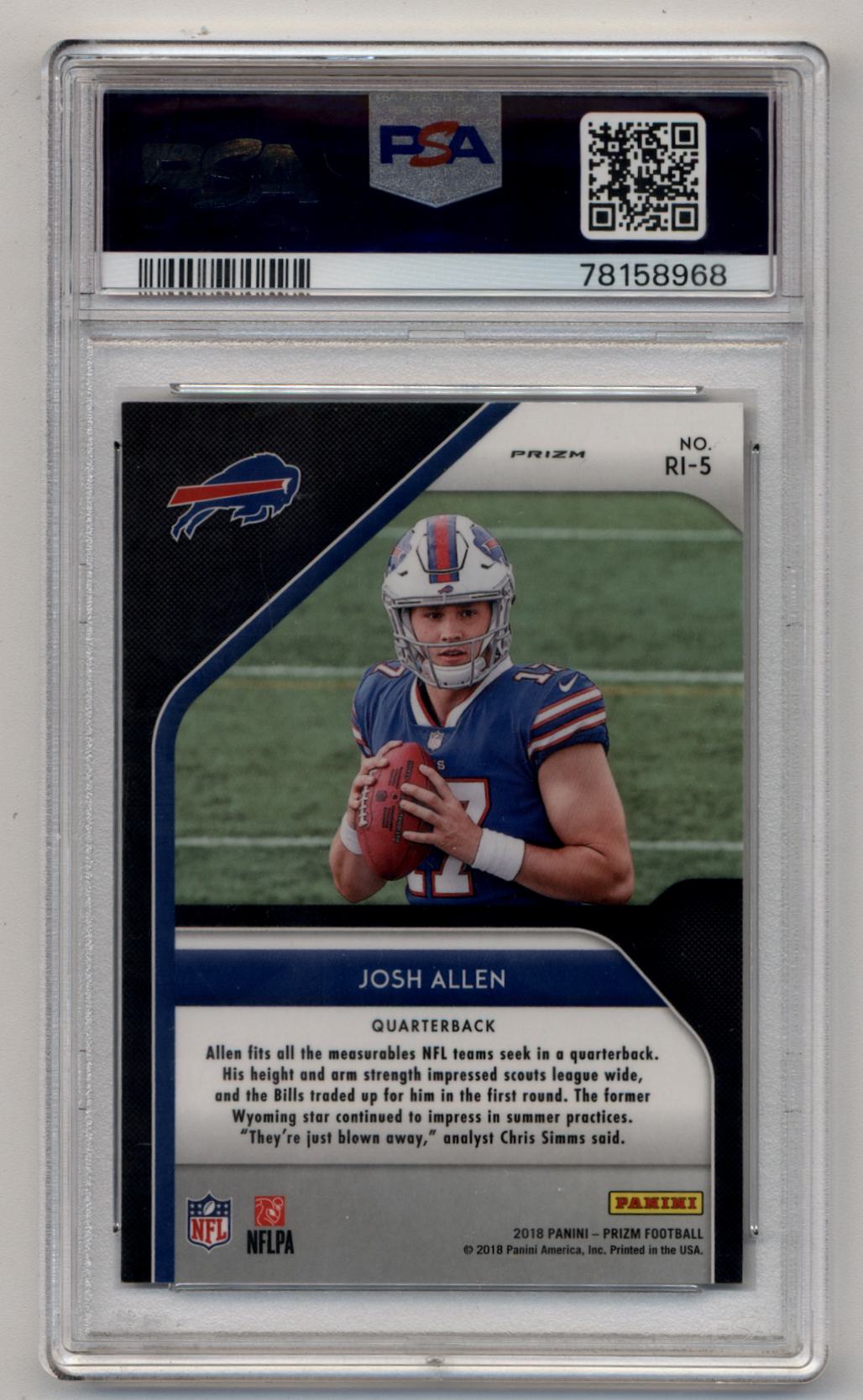 Josh Allen 2018 Prizm Rookie Introductions PSA 10 Gem Mint 8968