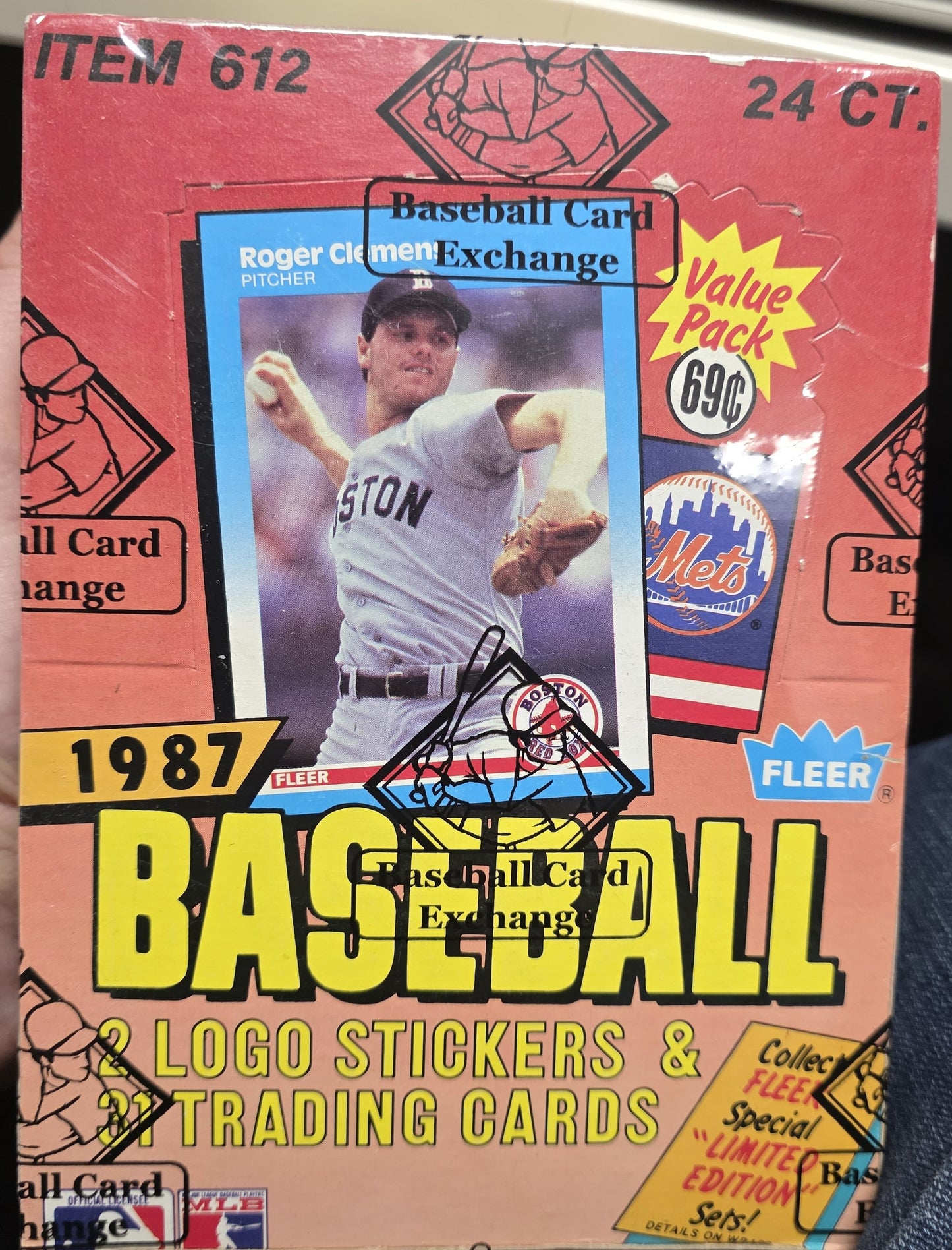 1987 Fleer Baseball BBCE Wrapped Cello Box