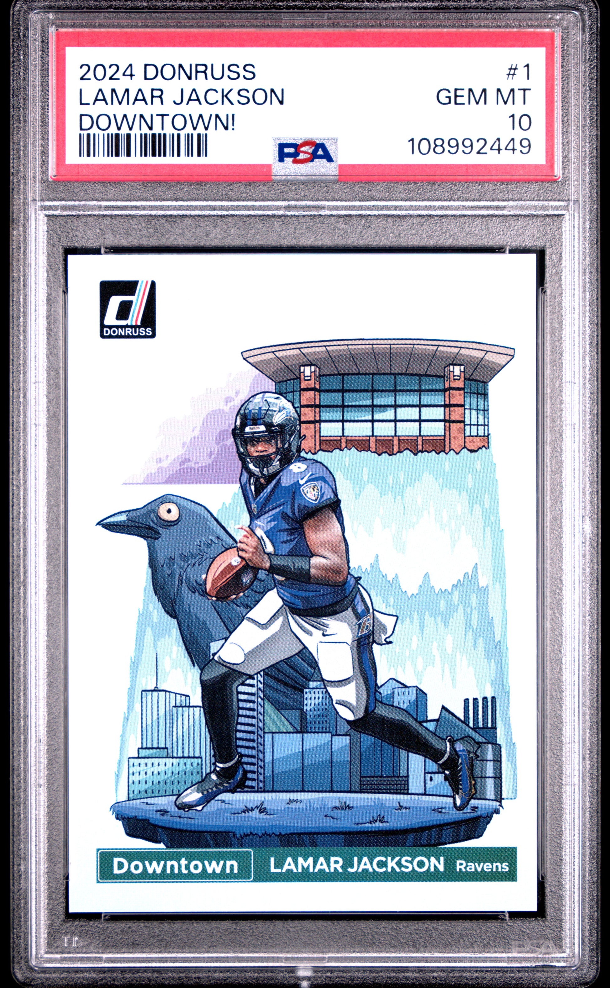 Lamar Jackson 2024 Donruss Downtown PSA 10 Gem Mint