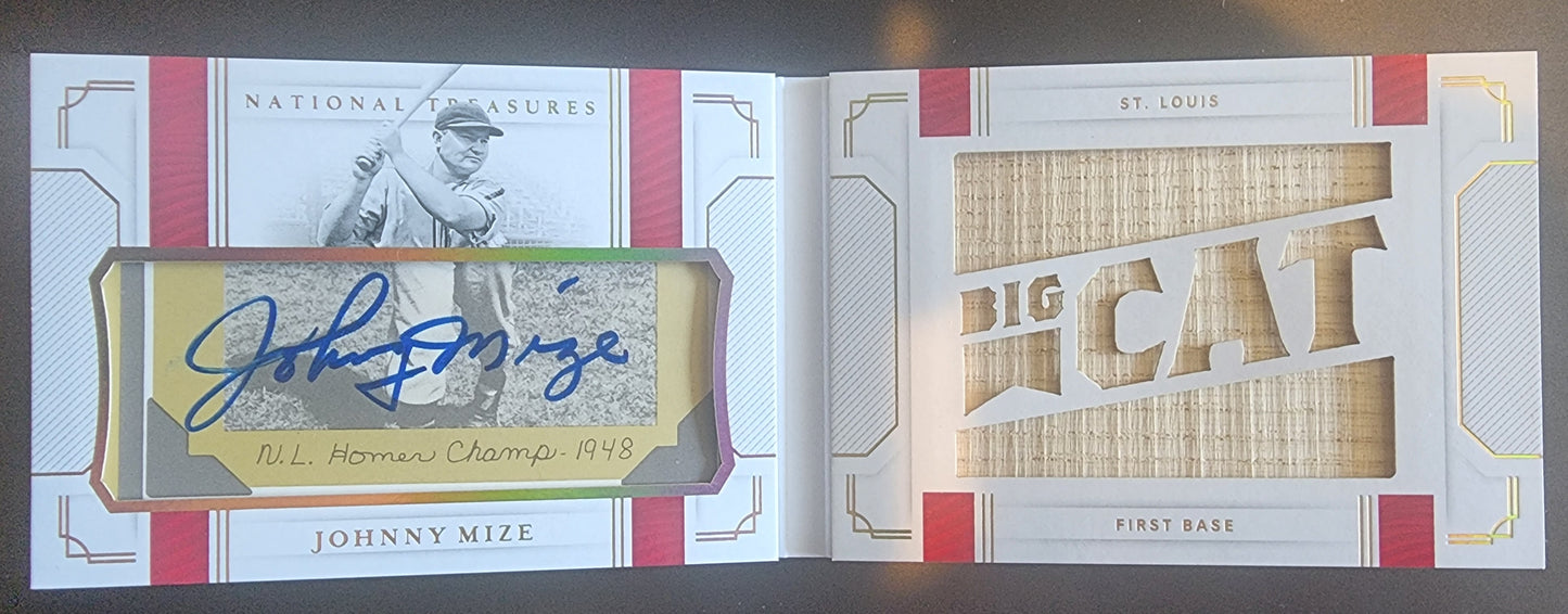 Johnny Mize 2019 Panini National Treasures Auto Jersey Booklet #1/5