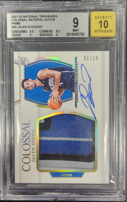 Jalen Suggs 2021 Panini National Treasures Colossal Patch Auto #7/25 BGS 9 Auto 10