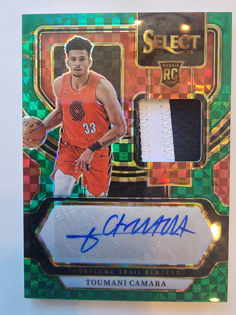 Toumani Camara 2023 Panini Select Green Prizm Patch Auto #4/5 