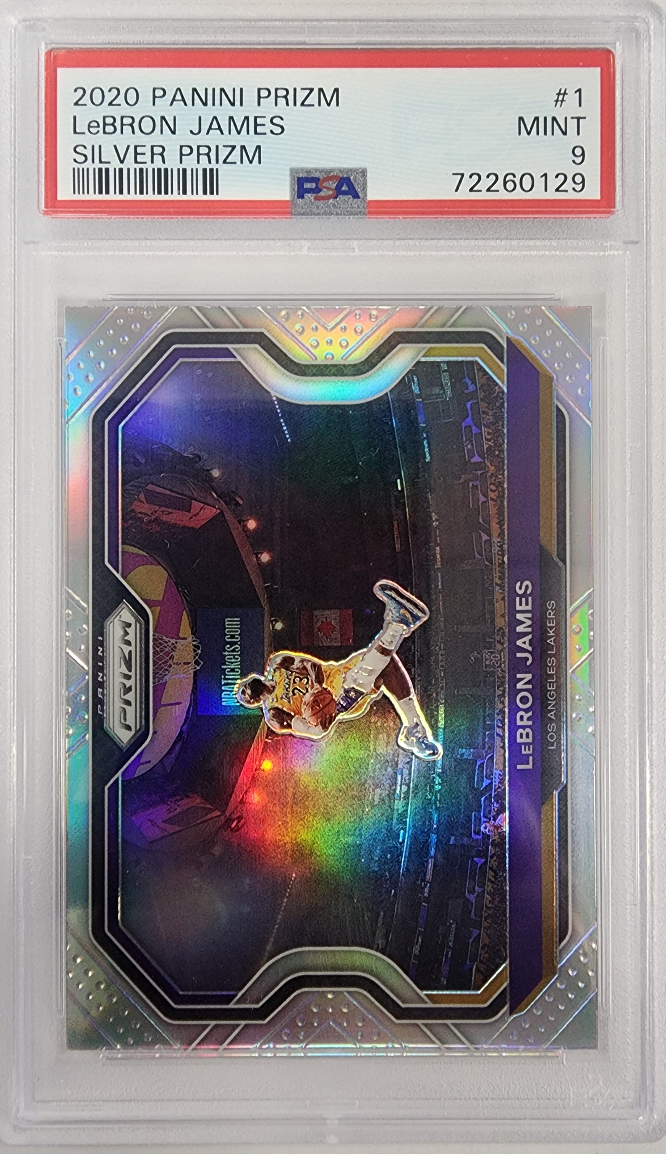 Lebron James 2020 Panini Prizm Silver #1 PSA 9 Mint – Three Stars 