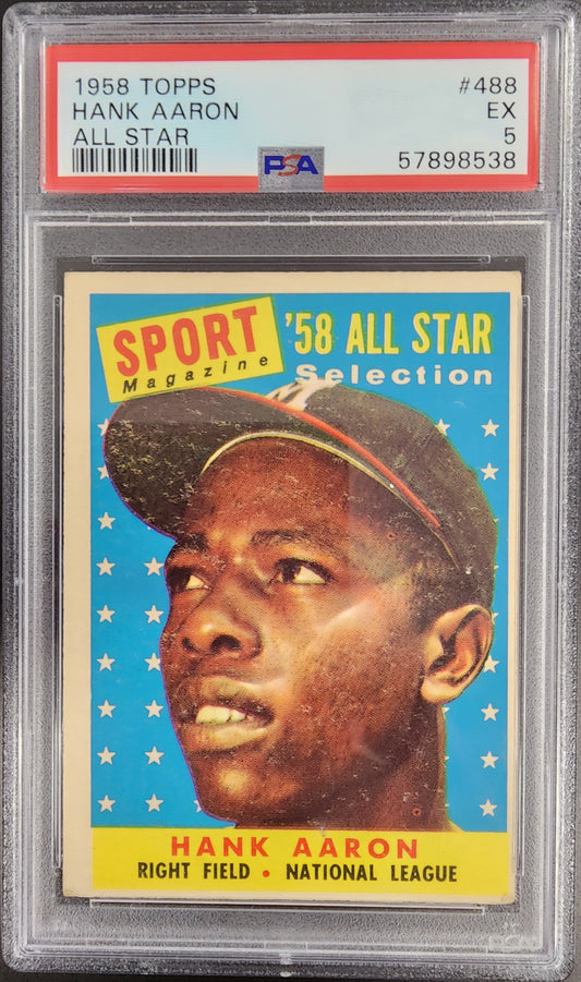 Hank Aaron 1958 Topps All-Star #488 PSA 5 EX