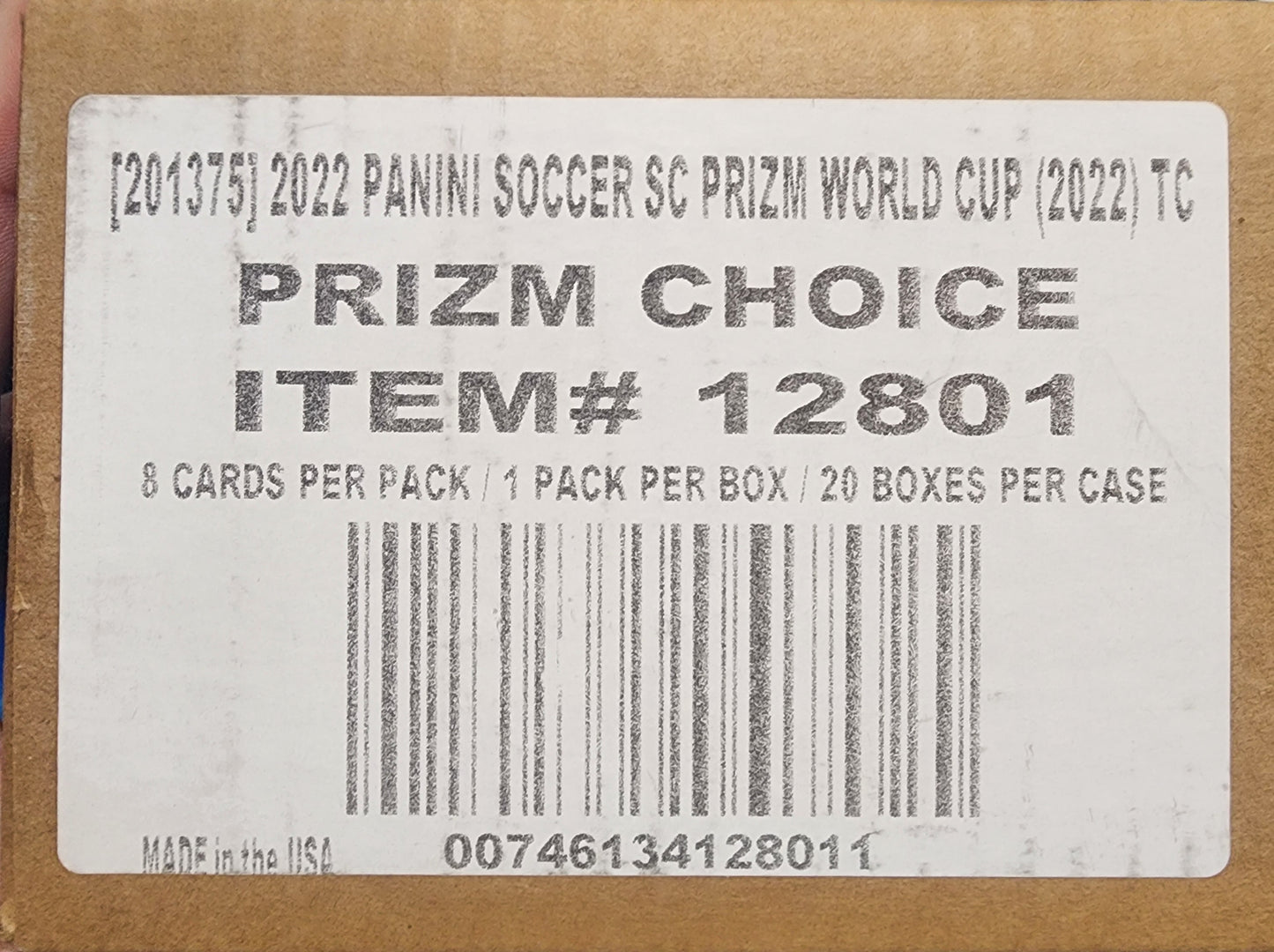 2022 Panini Prizm World Cup Soccer Choice 20-Box Case