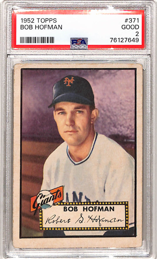 Bob Hofman 1952 Topps #371 PSA 2 Good