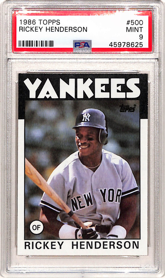 Rickey Henderson 1986 Topps #500 PSA 9 Mint