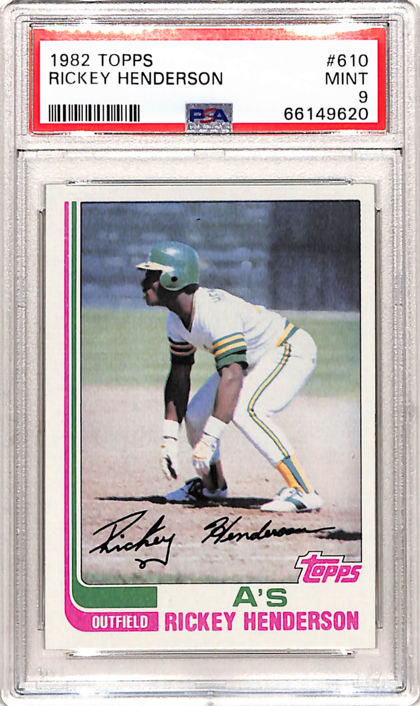 Rickey Henderson 1982 Topps #610 PSA 9 Mint 6920