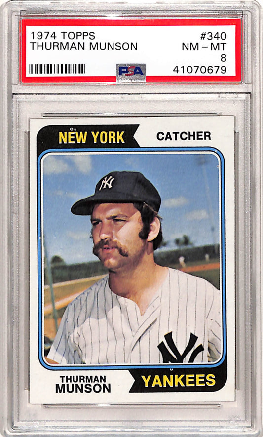 Thurman Munson 1974 Topps #340 PSA 8 Nm-Mint
