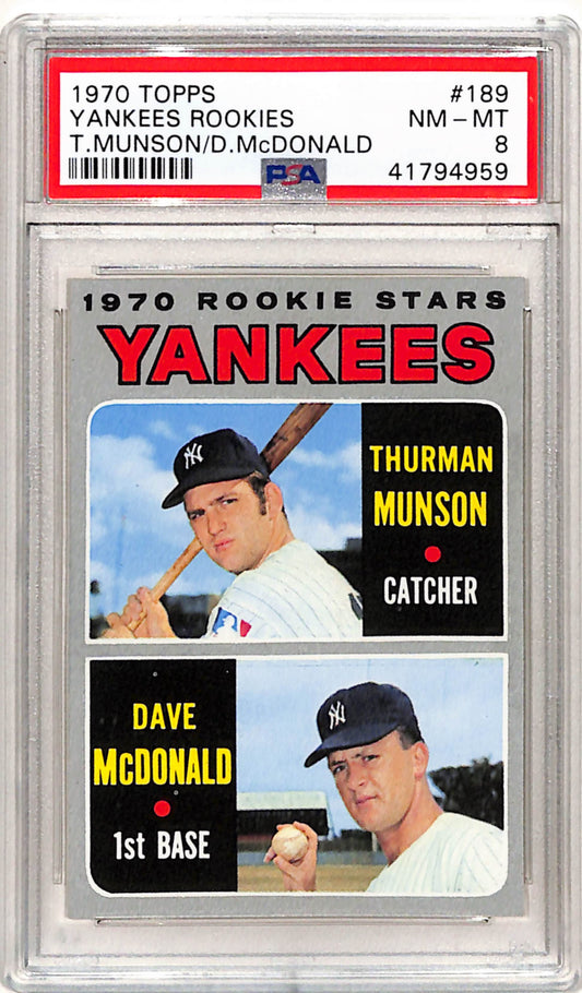 Thurman Munson 1970 Topps Rookie #189 PSA 8 Nm-Mint