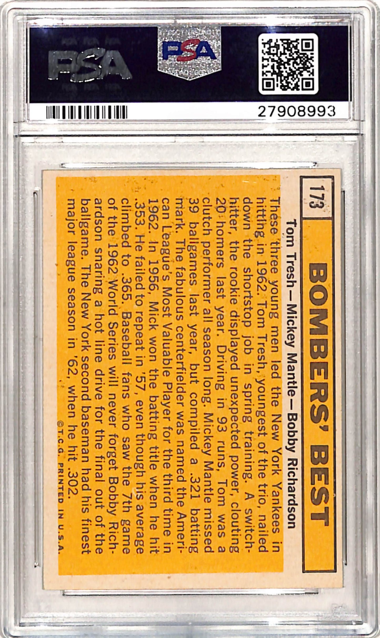 Mickey Mantle 1963 Topps #173 Bombers Best PSA 5 Ex 8993