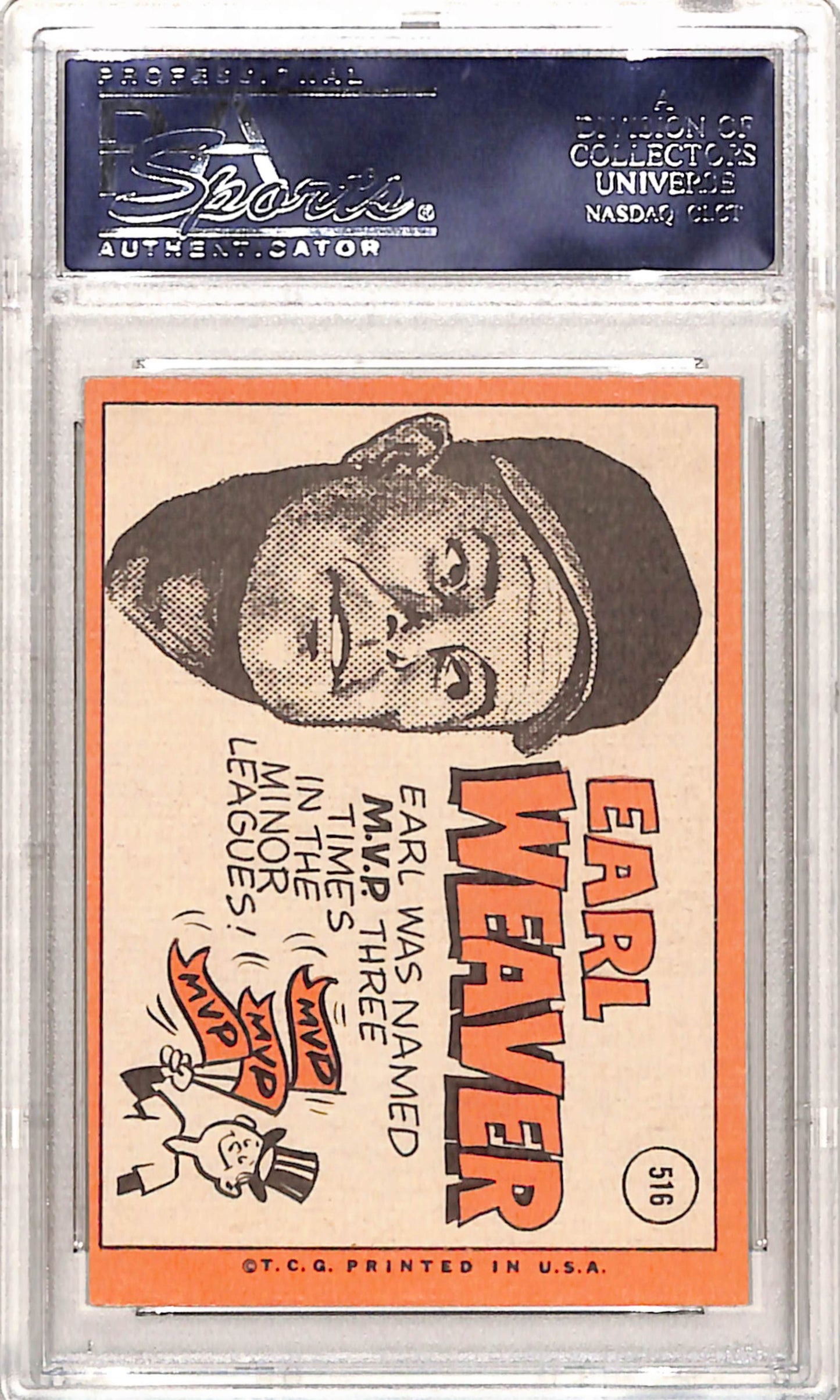 Earl Weaver 1969 Topps #516 PSA 8.5 Nm-Mint+
