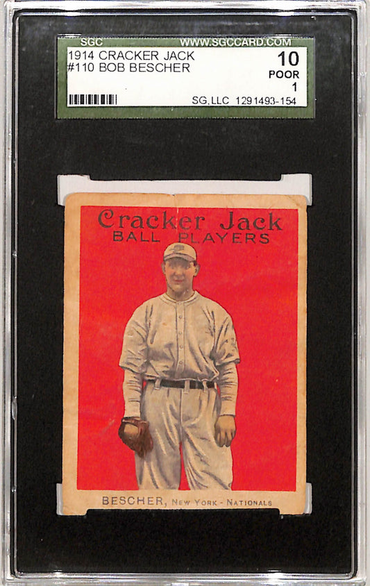 Bob Bescher 1914 Cracker Jack #110 SGC 1 Poor