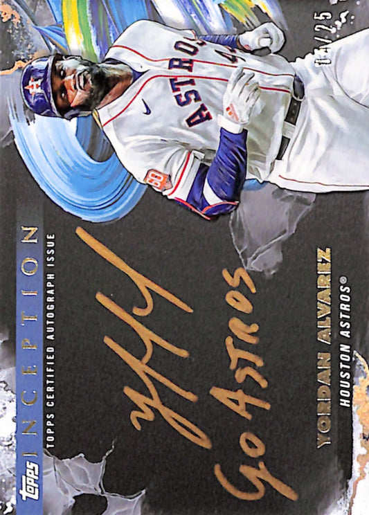 Yordan Alvarez 2023 Topps Inception Gold Ink Inscription Auto #4/25