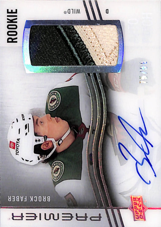 Brock Faber 2023 Upper Deck Premier Rookie Patch Auto #75/99