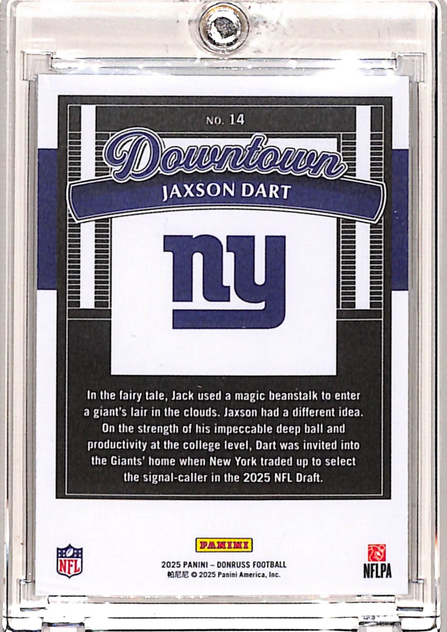 Jaxson Dart 2025 Panini Donruss Downtown Rookie