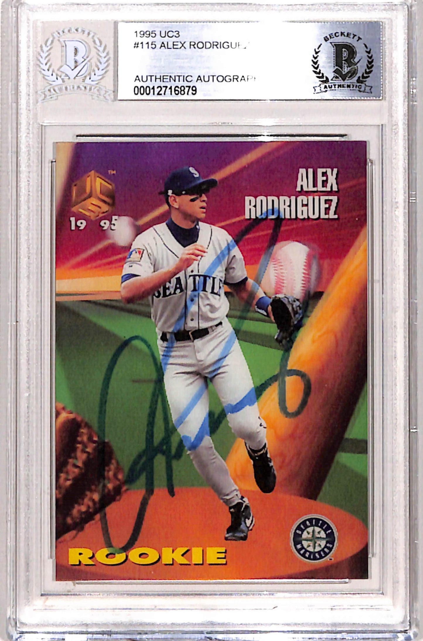 Alex Rodriguez 1995 Upper Deck UC3 Autograph BGS Auth
