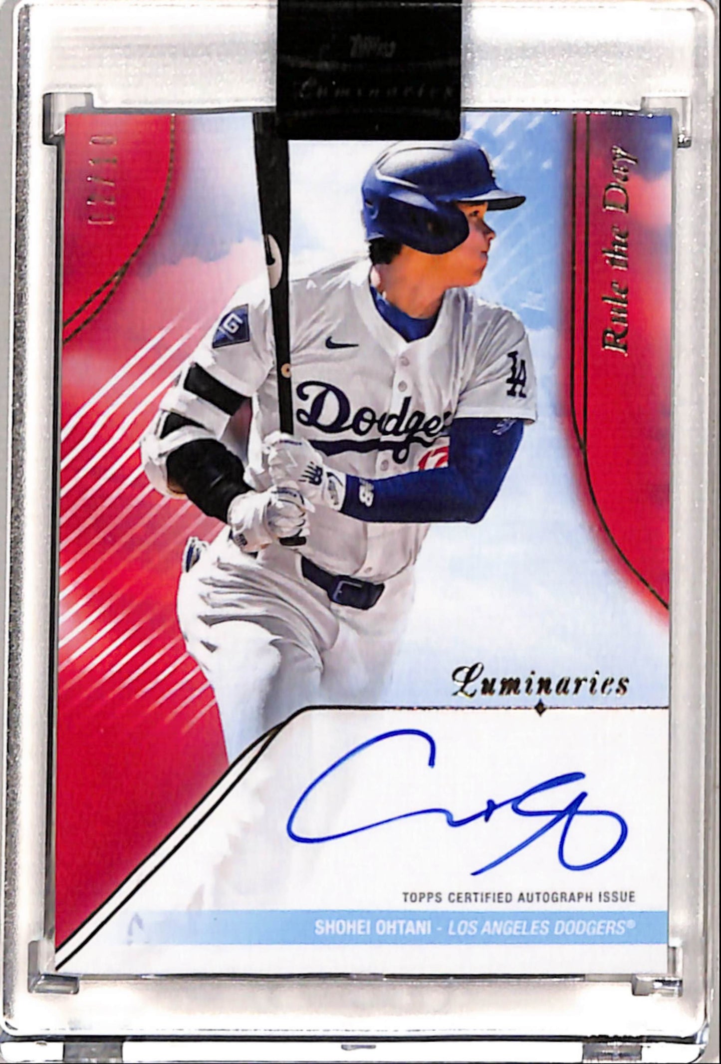 Shohei Ohtani 2024 Topps Luminaries Rule the Day Red Autograph #2/10