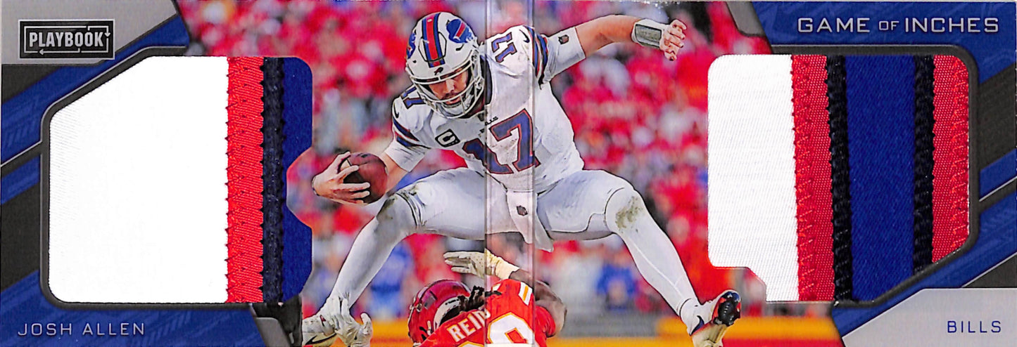 Josh Allen 2022 Panini Playbook Game of Inches Booklet Jumbo Patch #23/49