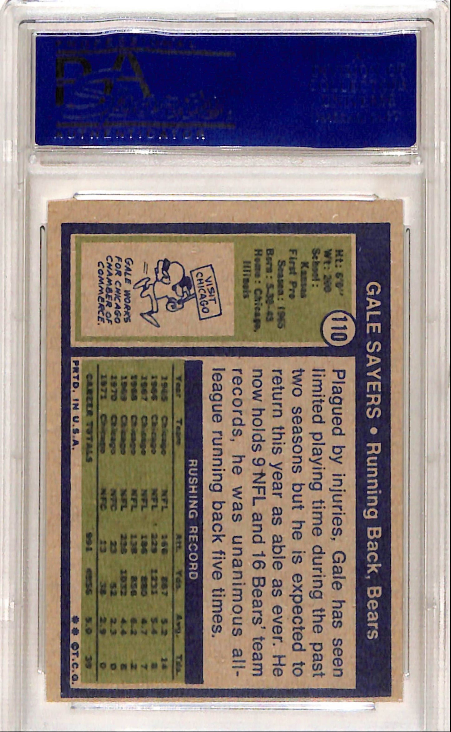 Gale Sayers 1972 Topps #110 PSA 8 Nm-Mint 7635