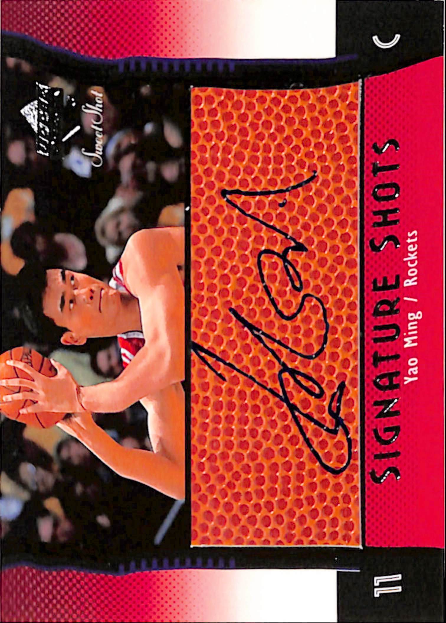 ユナイテッドエンパイア　UNITED EMPIRE サイン入　A3ポートレート Yao Ming 2004 Upper Deck Sweet Shot Signature Shots Auto – Three