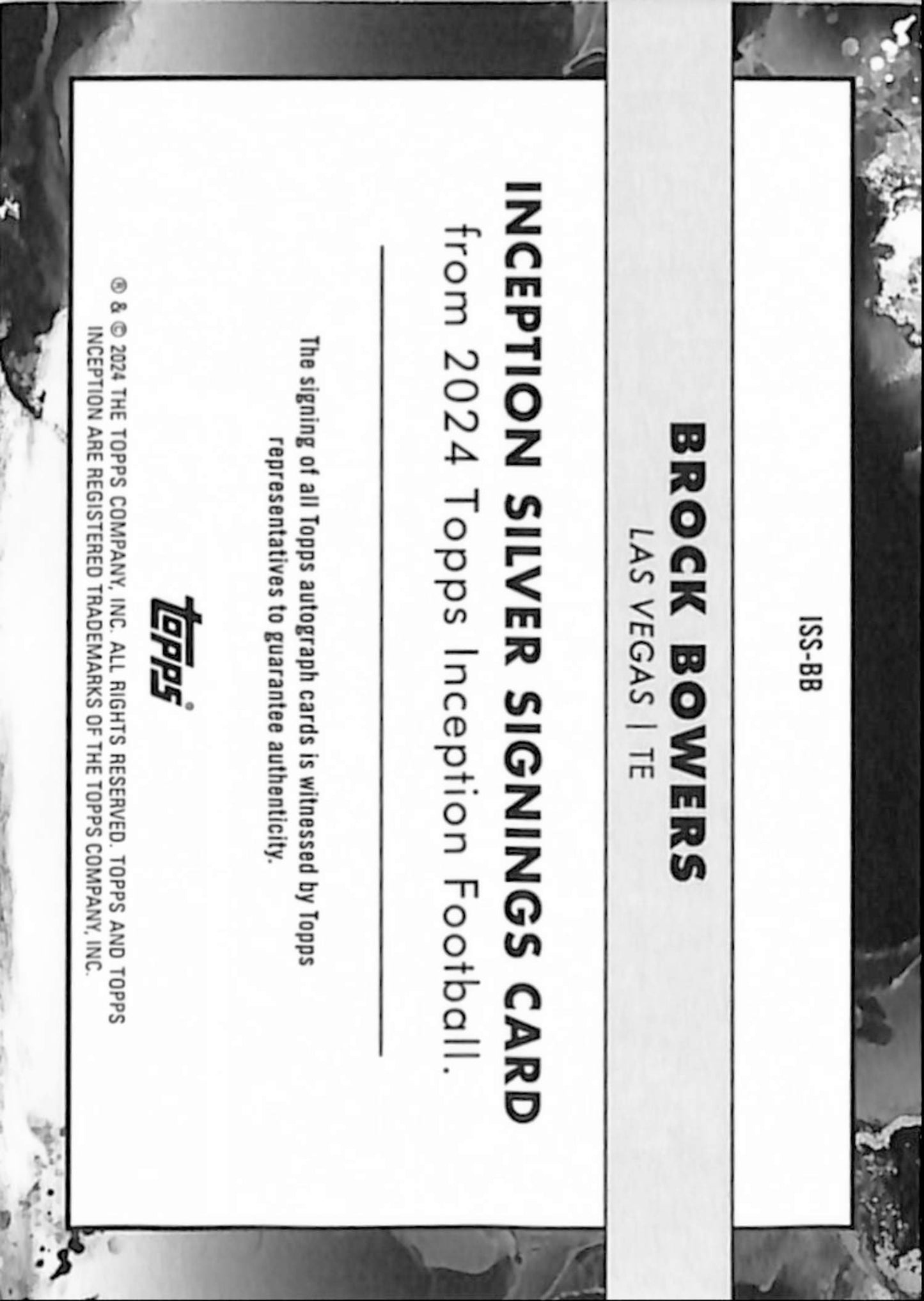 Brock Bowers 2024 Topps Inception Silver Signings Rookie Auto #24/50