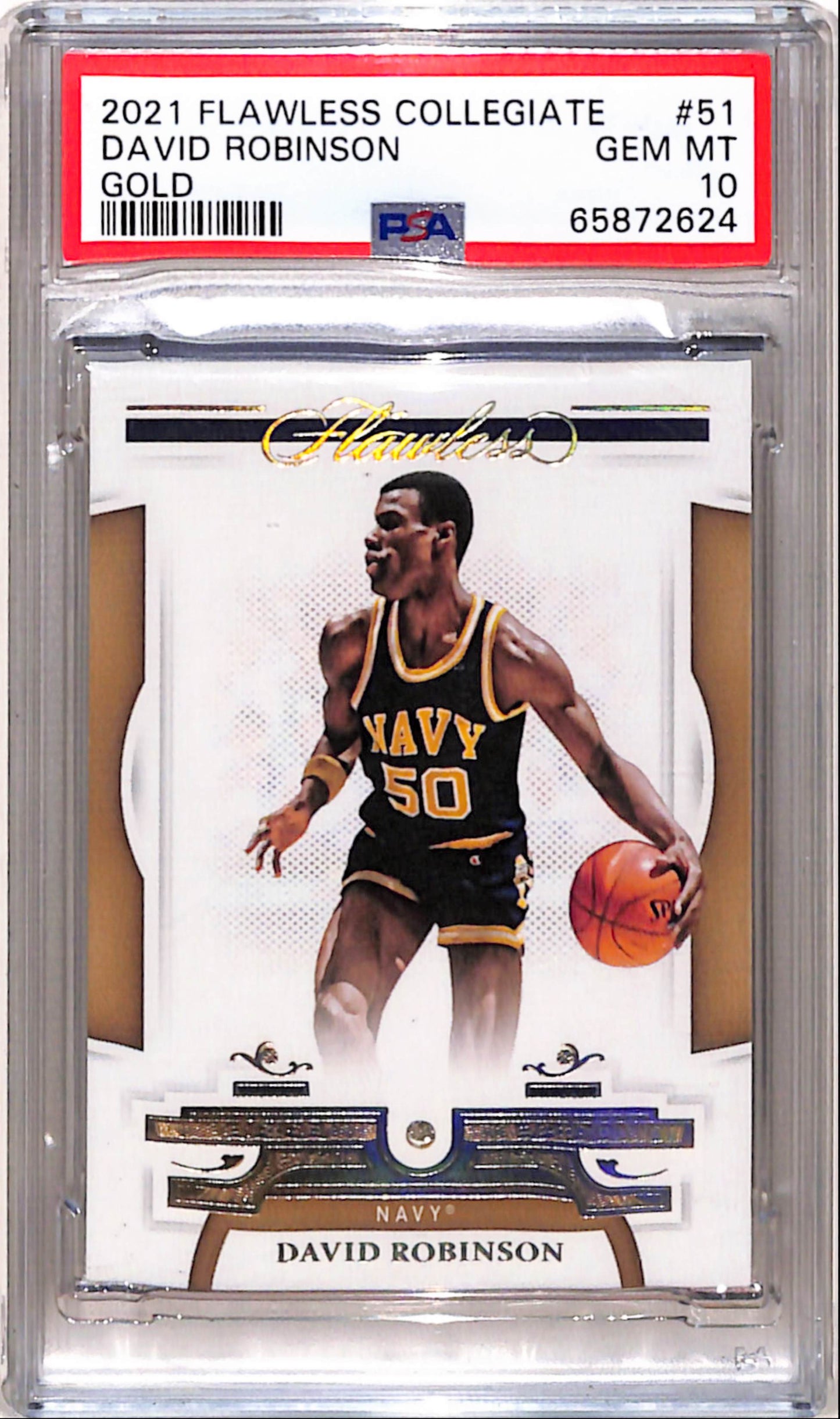 David Robinson 2021 Panini Flawless Collegiate Gold Diamond #9/10 PSA 10 Gem Mint