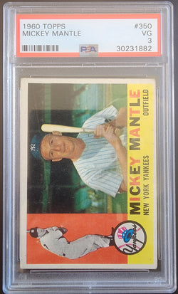 Mickey Mantle 1960 Topps #350 PSA 3 Very Good 1882