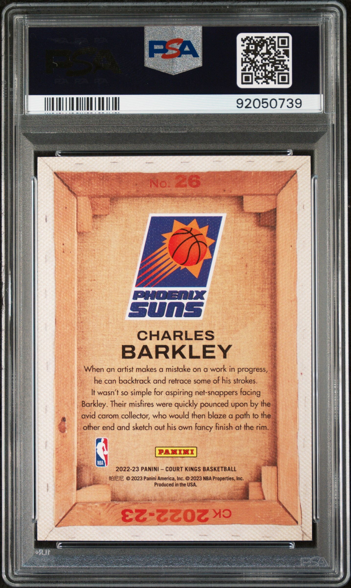 Charles Barkley 2022 Panini Court Kings Blank Slate PSA 10 Gem Mint