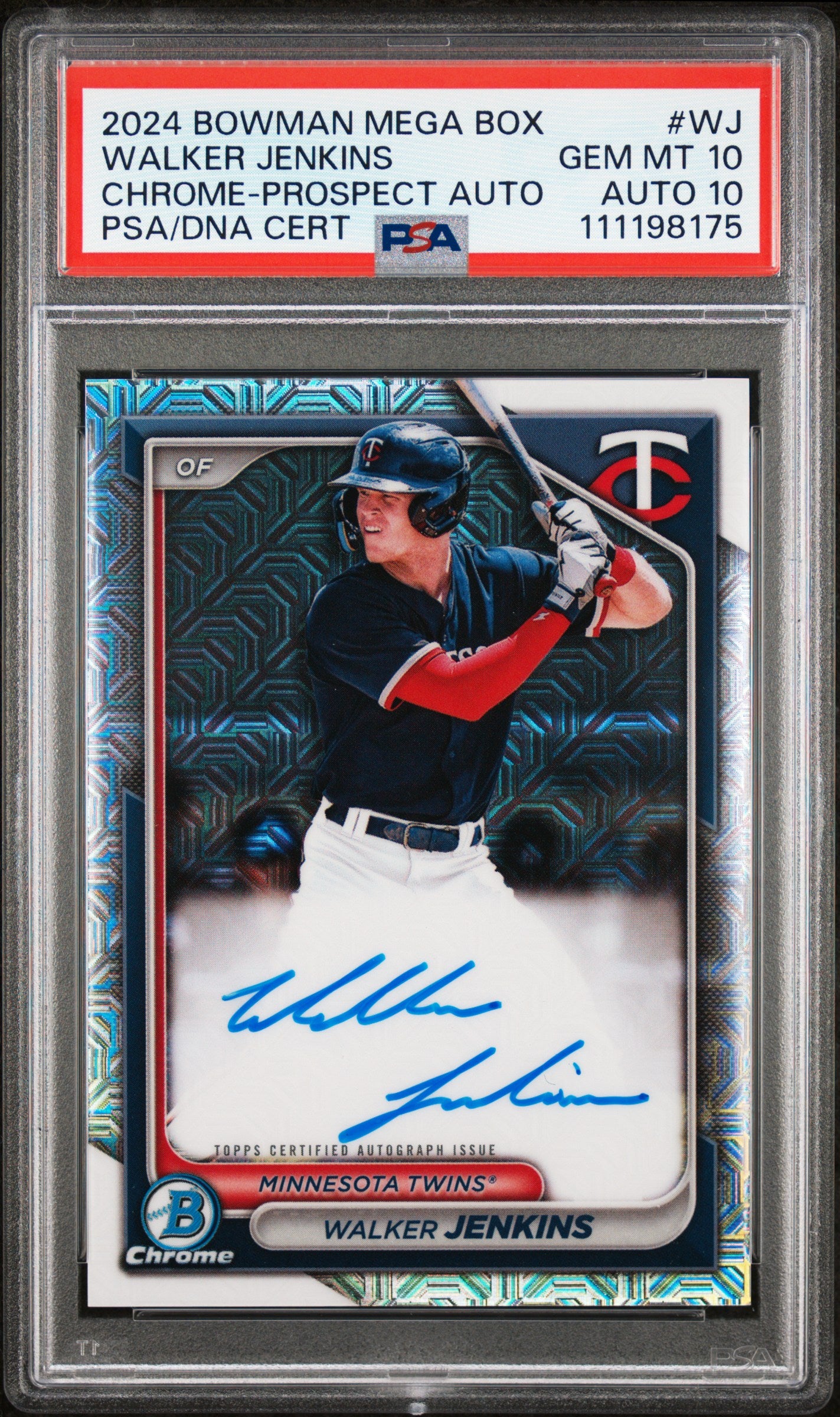 Walker Jenkins 2024 Bowman Chrome Mega Box Auto PSA 10 Auto 10