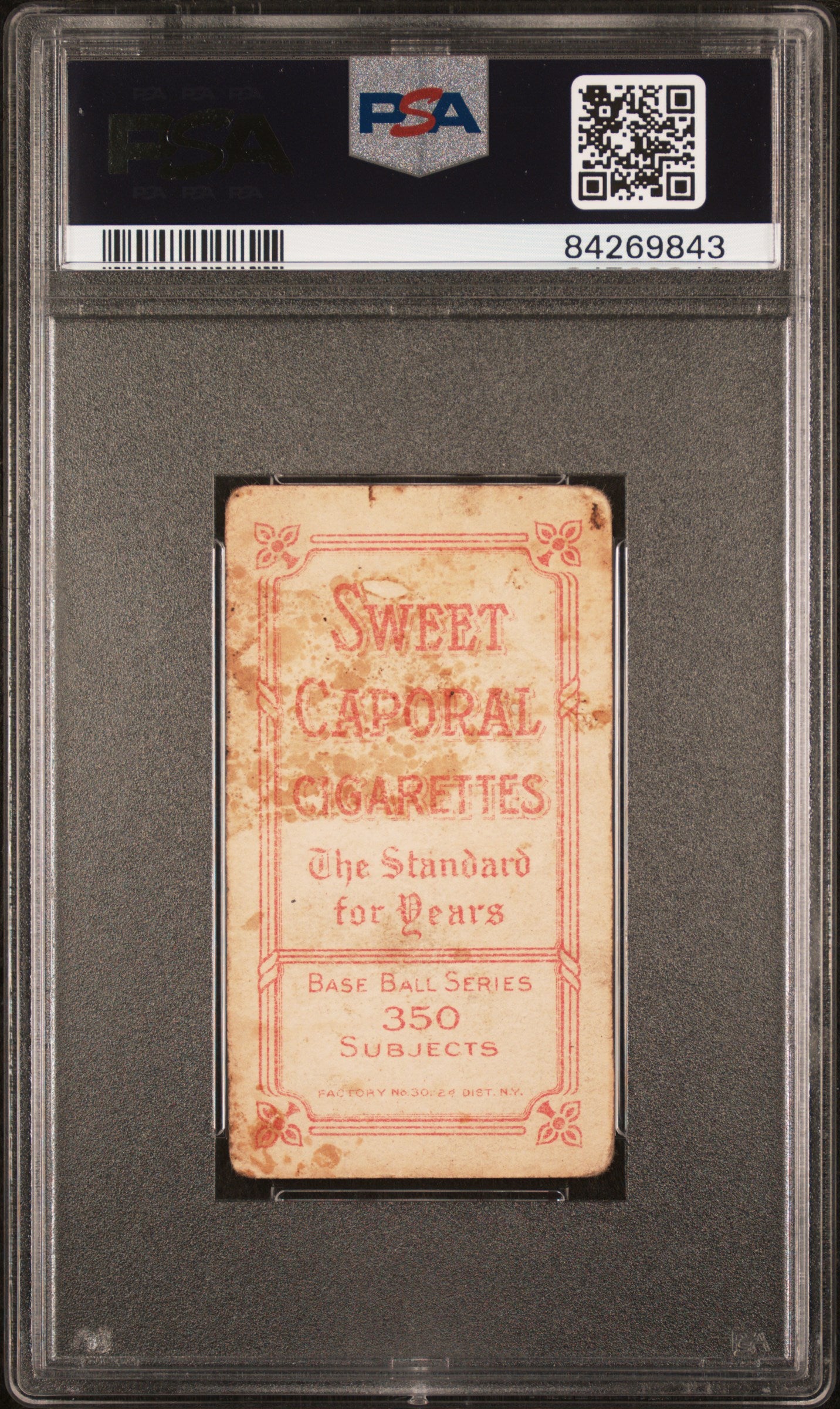 Walter Johnson 1909-11 T206 Sweet Caporal 350/30 Hands At Chest PSA Authentic