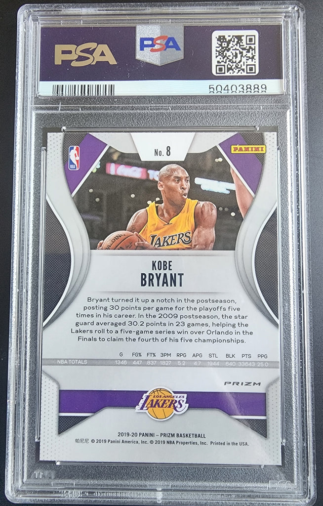 KOBE BRYANT store 2019-20 Panini Prizm #8 Los Angeles Lakers PSA 10 GEM MINT