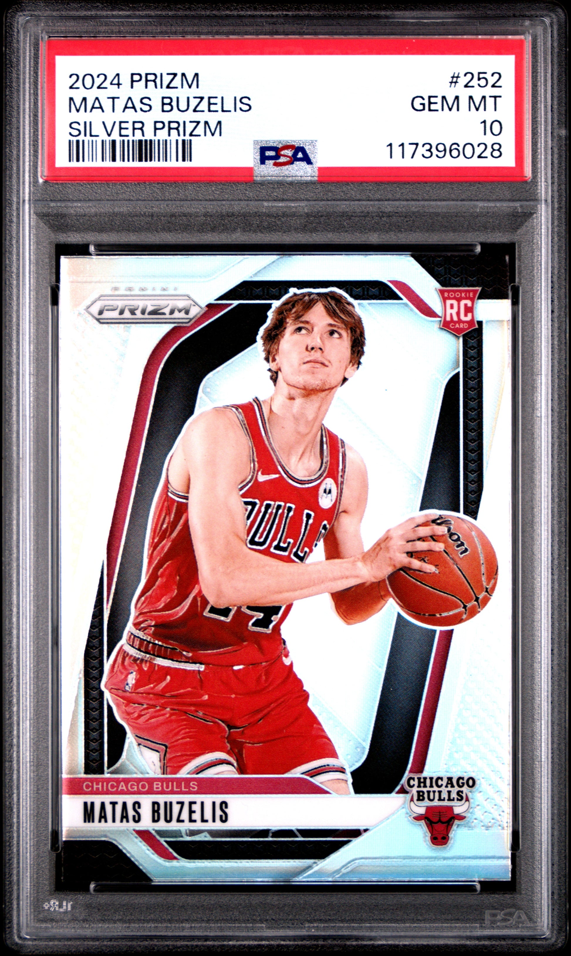 Matas Buzelis 2024 Panini Prizm Rookie #252 Silver Prizm PSA 10 Gem Mint
