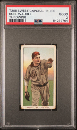 Rube Waddell 1909-11 T206 Sweet Caporal 150/30 Throwing PSA 2 Good
