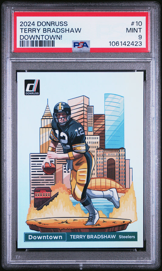 Terry Bradshaw 2024 Donruss Downtown PSA 9 Mint