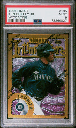 Ken Griffey Jr. 1996 Topps Finest #135 with Coating PSA 9 Mint