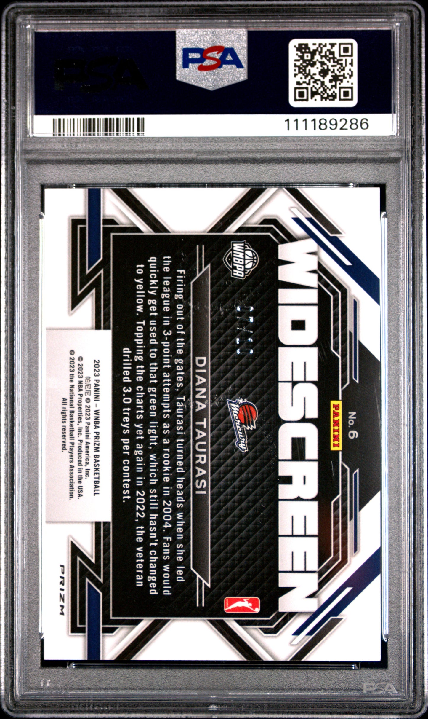 Diana Taurasi 2023 Panini Prizm WNBA Widescreen Gold #7/10 PSA 10 Gem Mint