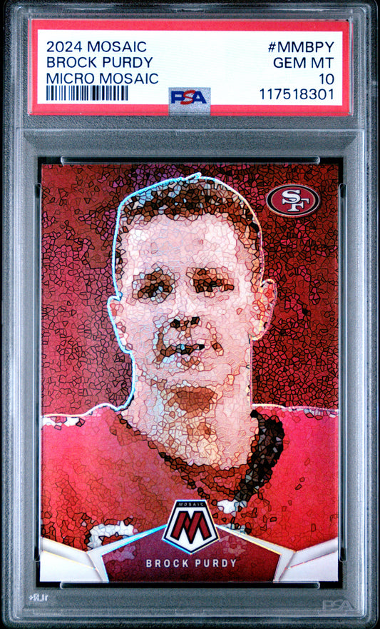 Brock Purdy 2024 Panini Mosaic Micro Mosaic PSA 10 Gem Mint