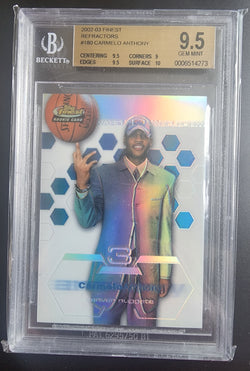 Carmelo Anthony 2002 Finest Refractor #8/250 BGS 9.5 Gem Mint