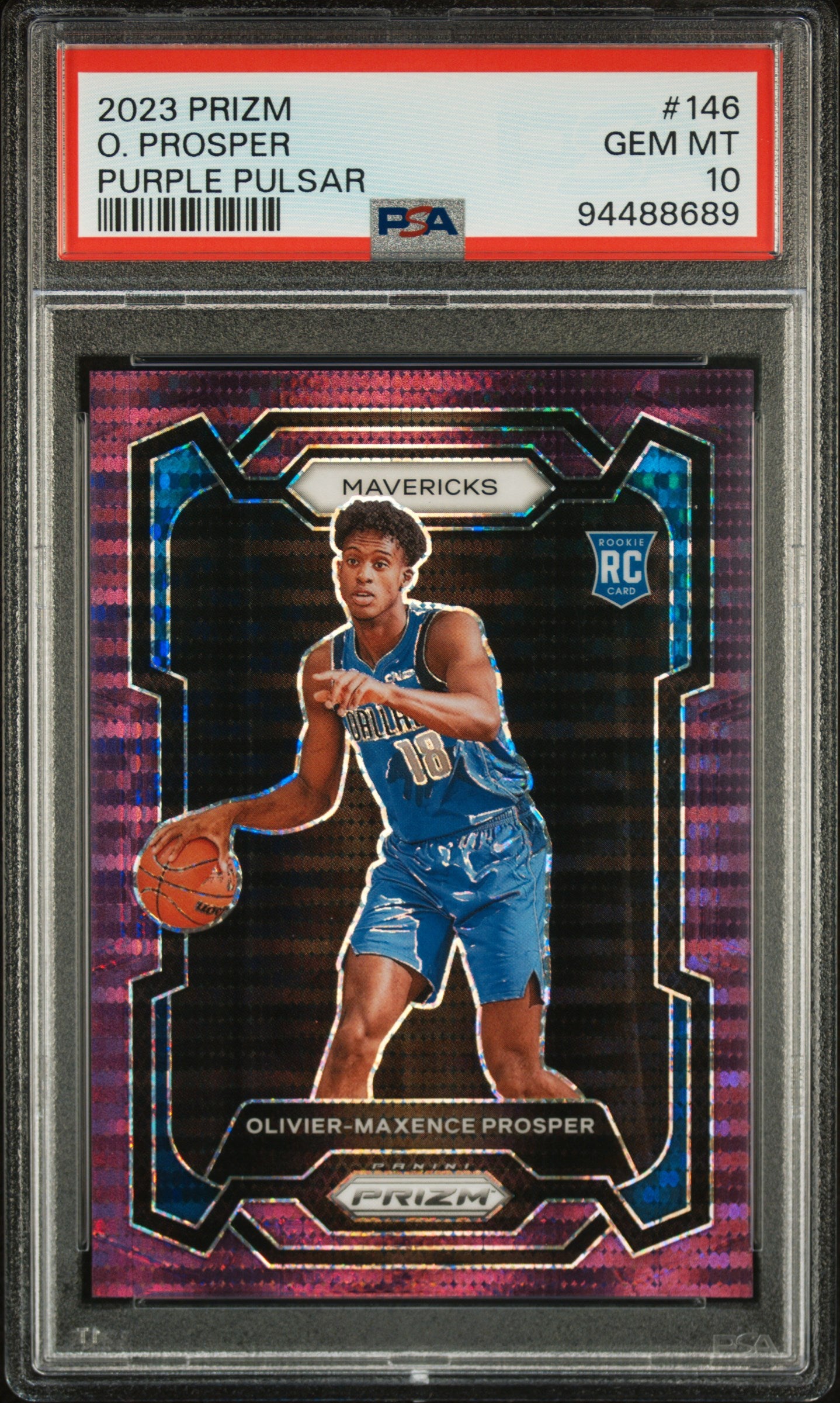 Olivier-Maxence Prosper 2023 Panini Prizm Purple Pulsar #35/35 PSA 10 Gem Mint