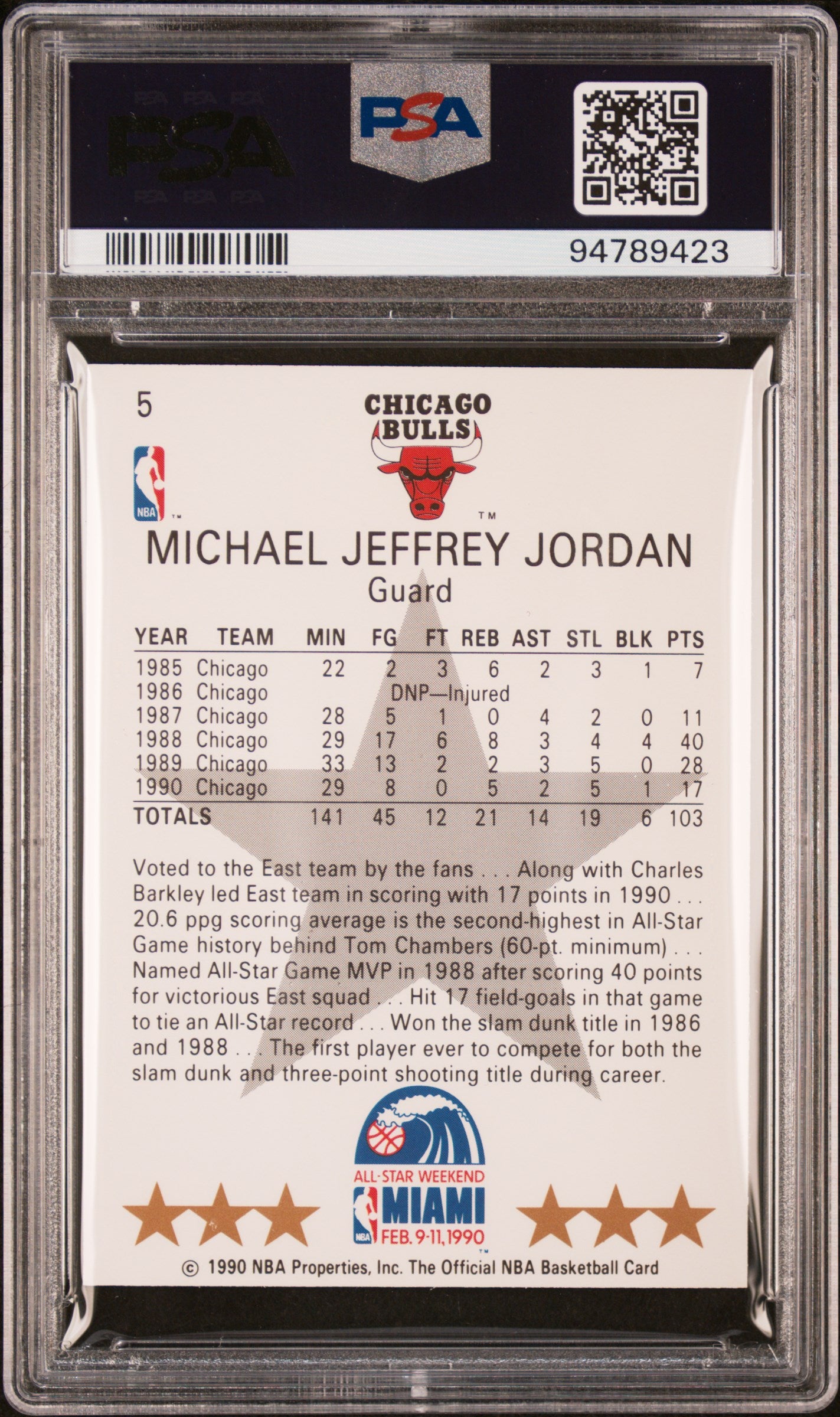 Michael Jordan 1990 Hoops #5 PSA 10 Gem Mint