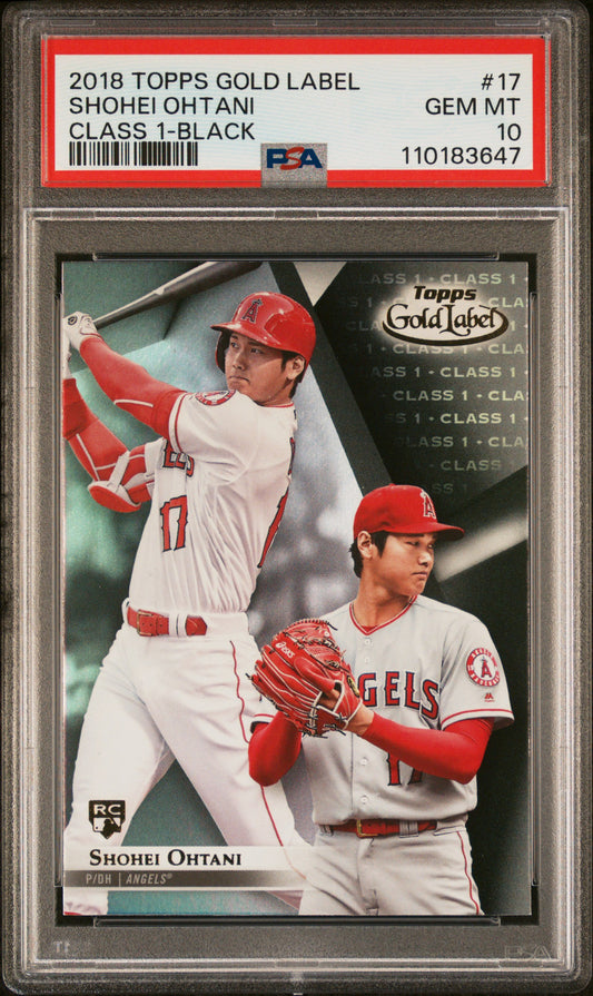 Shohei Ohtani 2018 Topps Gold Label Class 1 Black PSA 10 Gem Mint