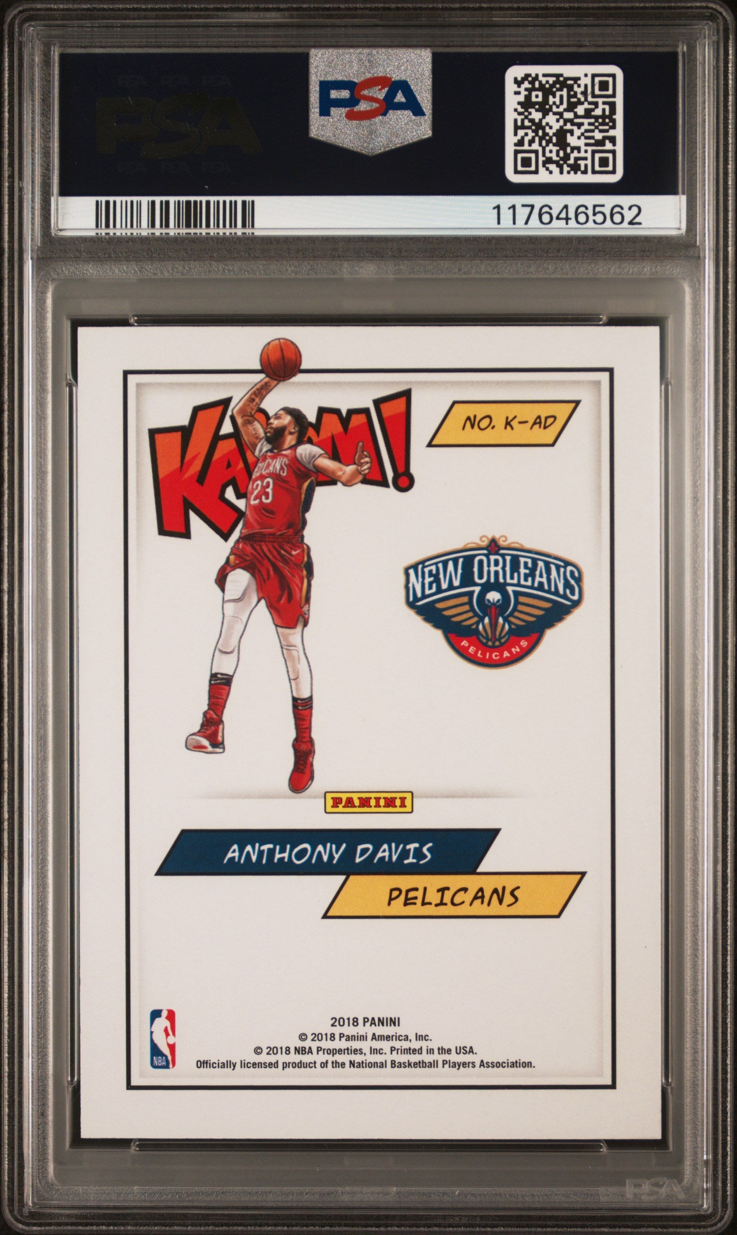 Anthony Davis 2018 PAnini Kaboom #AD PSA 10 Gem Mint